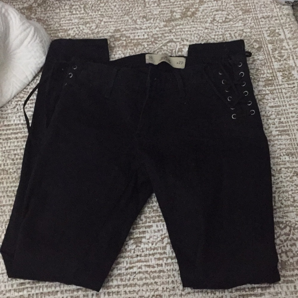 Black Lace-up jeans